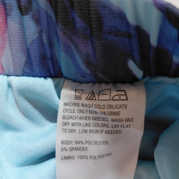 G By Giuliana Tropical Boho Maxi Skirt Blue Pink Bird Size XL - Picture 9 of 10